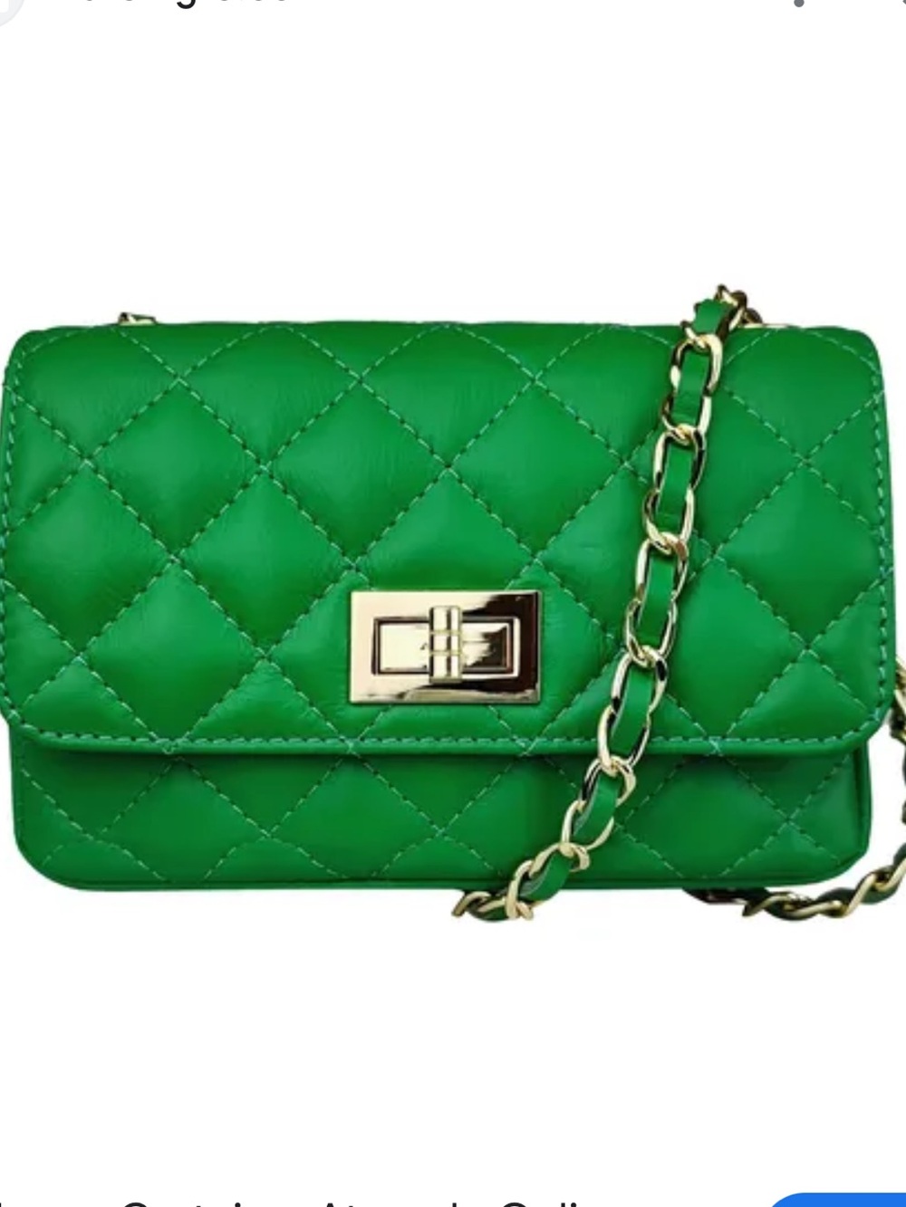 MADE IN ITALY Quilted Crossbody Shoulder Bag